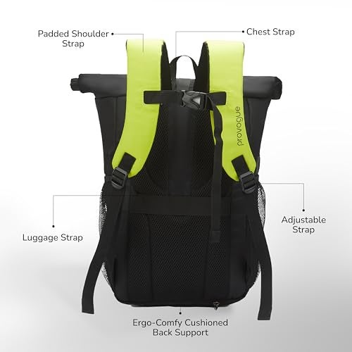 Provogue Vaulta 30 litres everyday backpack with 15.6 inch laptop compartment for men and women in Midnight Black, stylish contemporary daily use college, office and outdoor bag | With organiser - Image 3