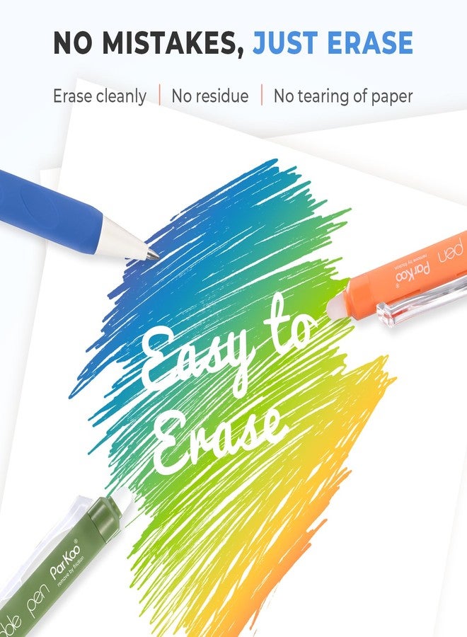 ParKoo Erasable Gel Pens, 24 Colors Retractable Erasable Colored Pens Fine Point 0.7mm, Make Mistakes Disappear, Assorted Color Inks for Drawing Coloring Writing Planner - Image 5