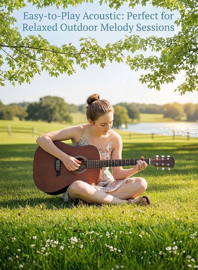 بيوينتي 38 بوصة غيتار مع ملحقات مجموعة للأطفال والكبار مع كيس غيتار ضبط سلسلة النحاس الأحمر سلسلة كابو اختيار وقماش نظيف للهدية ﻿ - Image 5