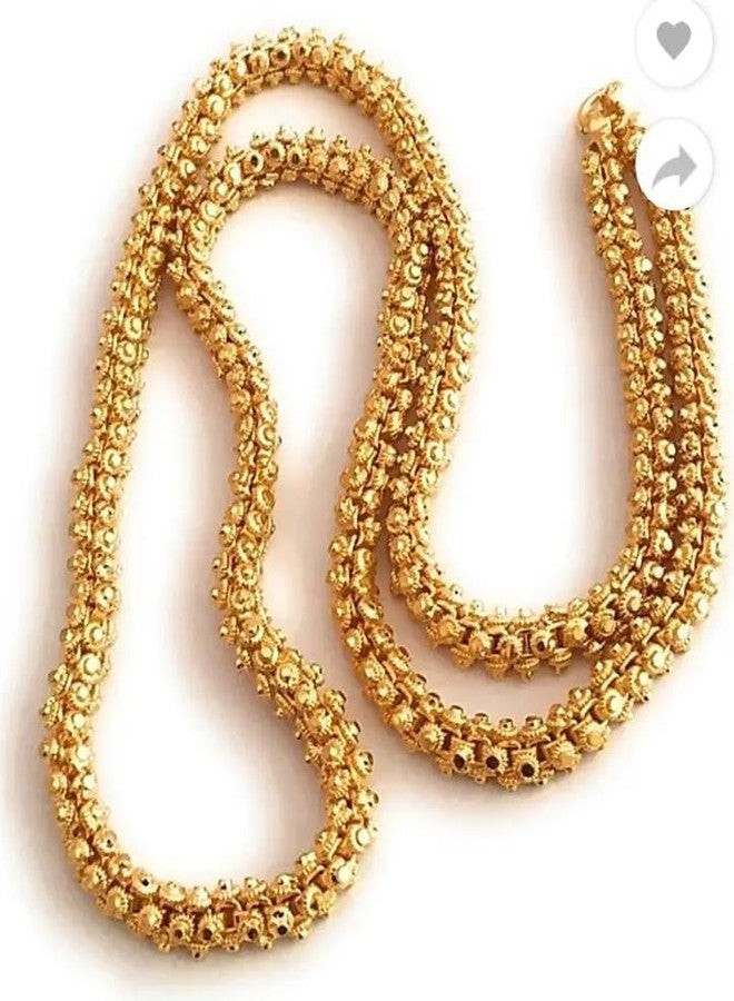 Bhumi Creation Gold-Plated Alloy Chain for Men & Women – Stylish Lightweight Necklace Chain, Durable Everyday Fashion Jewelry - Image 1