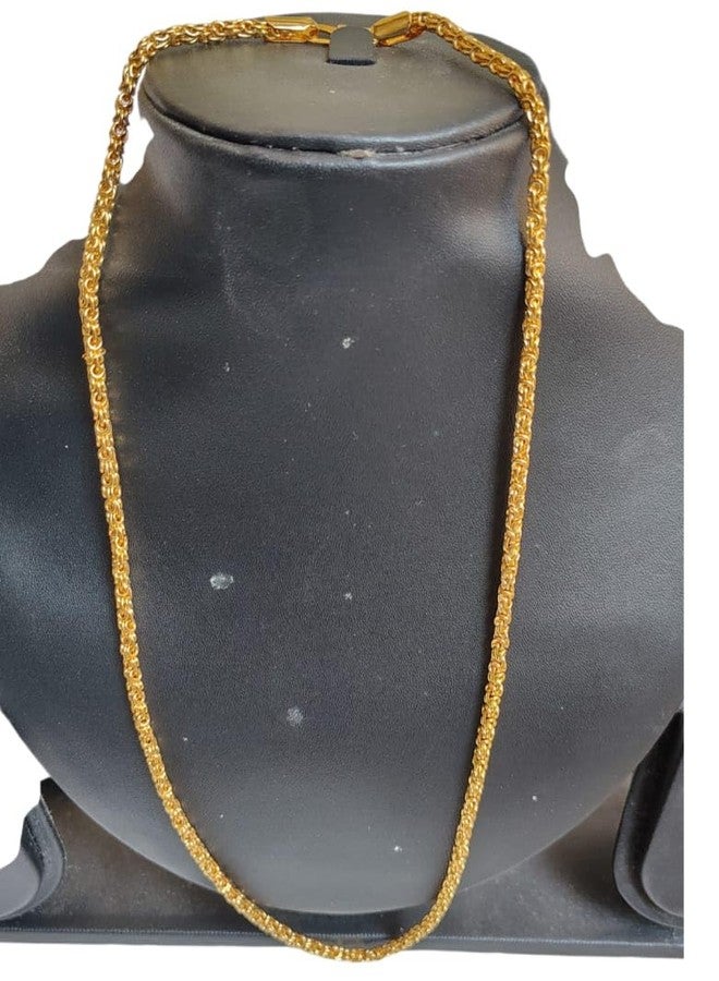 Bhumi Creation Gold-Plated Alloy Chain for Men & Women – Stylish Lightweight Necklace Chain, Durable Everyday Fashion Jewelry - Image 3