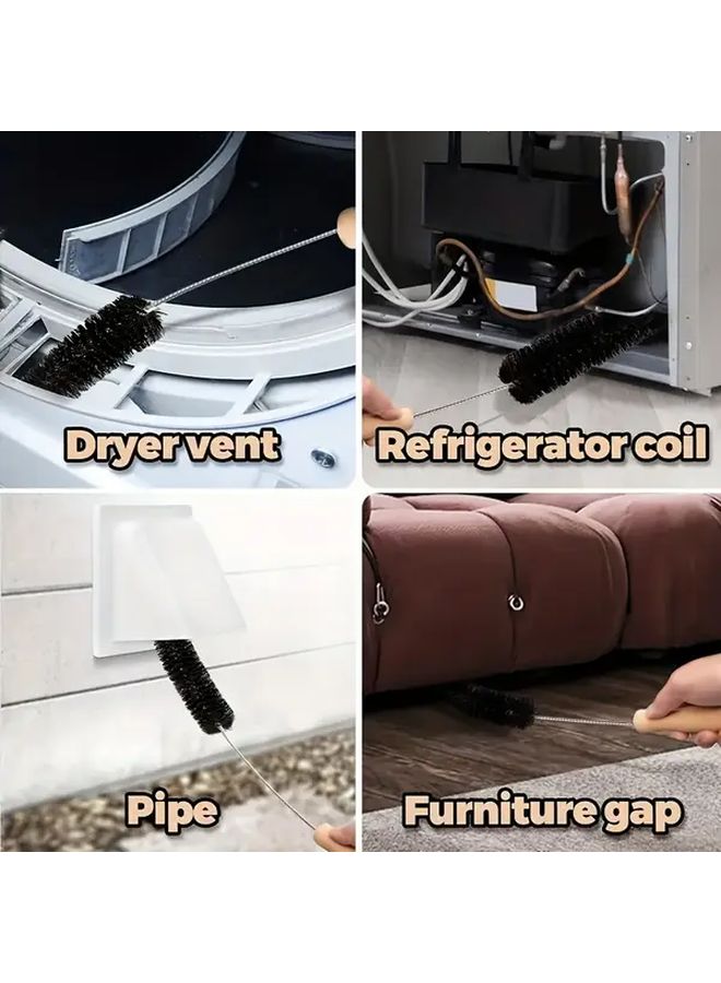 Long Handle Half Hair Dryer Vent Cleaner Kit Flexible Lint Brush for Radiator Refrigerator Coil Washing Machine - Image 4