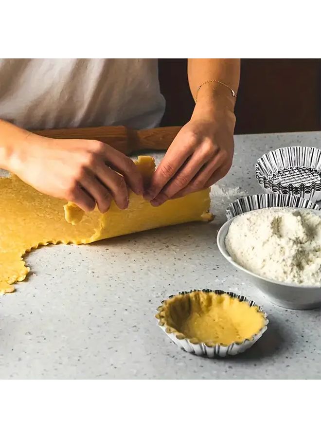 25 Pcs Flower Shape Tartlet Molds 3.8 Inch Large Non Stick Pie Tins Durable One Piece Baking Tools For Tarts Quiches And Pies Reusable Cake Pans For Thanksgiving And Home Kitchen Essentials - Image 5
