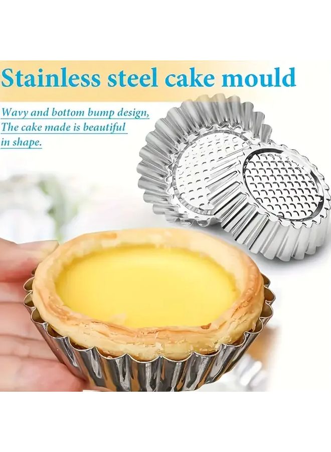 25 Pcs Flower Shape Tartlet Molds 3.8 Inch Large Non Stick Pie Tins Durable One Piece Baking Tools For Tarts Quiches And Pies Reusable Cake Pans For Thanksgiving And Home Kitchen Essentials - Image 4