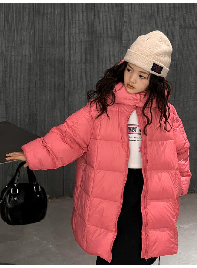 New Korean Style Autumn/winter Men's Women's Kids Mid-length 90% Down Jacket Thickened Warm Loose Children's Coat