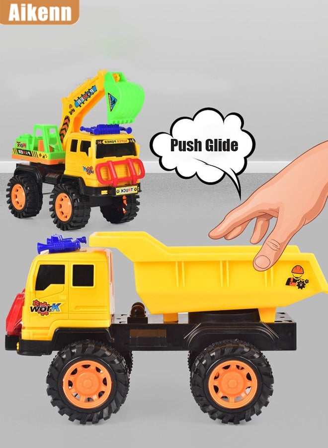 أيكين شاحنة قلابة هندسية للأطفال - تصميم بالقصور الذاتي، محاكاة الانزلاق، وظيفة الدفع والسحب، لعبة رمل خارجية وبناء للأولاد والبنات من سن 3 سنوات فما فوق - Image 5