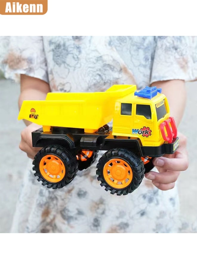 أيكين شاحنة قلابة هندسية للأطفال - تصميم بالقصور الذاتي، محاكاة الانزلاق، وظيفة الدفع والسحب، لعبة رمل خارجية وبناء للأولاد والبنات من سن 3 سنوات فما فوق - Image 3