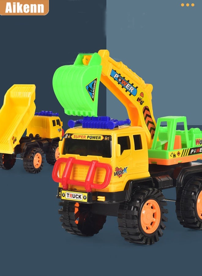 أيكين شاحنة قلابة هندسية للأطفال - تصميم بالقصور الذاتي، محاكاة الانزلاق، وظيفة الدفع والسحب، لعبة رمل خارجية وبناء للأولاد والبنات من سن 3 سنوات فما فوق - Image 4