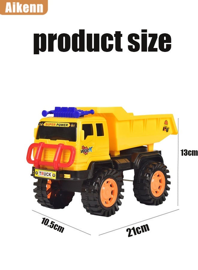 أيكين شاحنة قلابة هندسية للأطفال - تصميم بالقصور الذاتي، محاكاة الانزلاق، وظيفة الدفع والسحب، لعبة رمل خارجية وبناء للأولاد والبنات من سن 3 سنوات فما فوق - Image 2