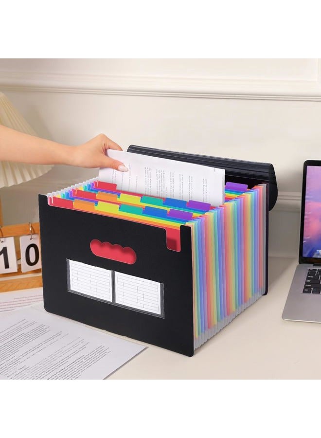 Skydue Accordion File Organizer with 26 Pockets & Label Stickers, Expanding File Folders Fit for A4 & Letter Size Paper, Multi-Functional Document Organizer for Home & Office File Management - Image 4