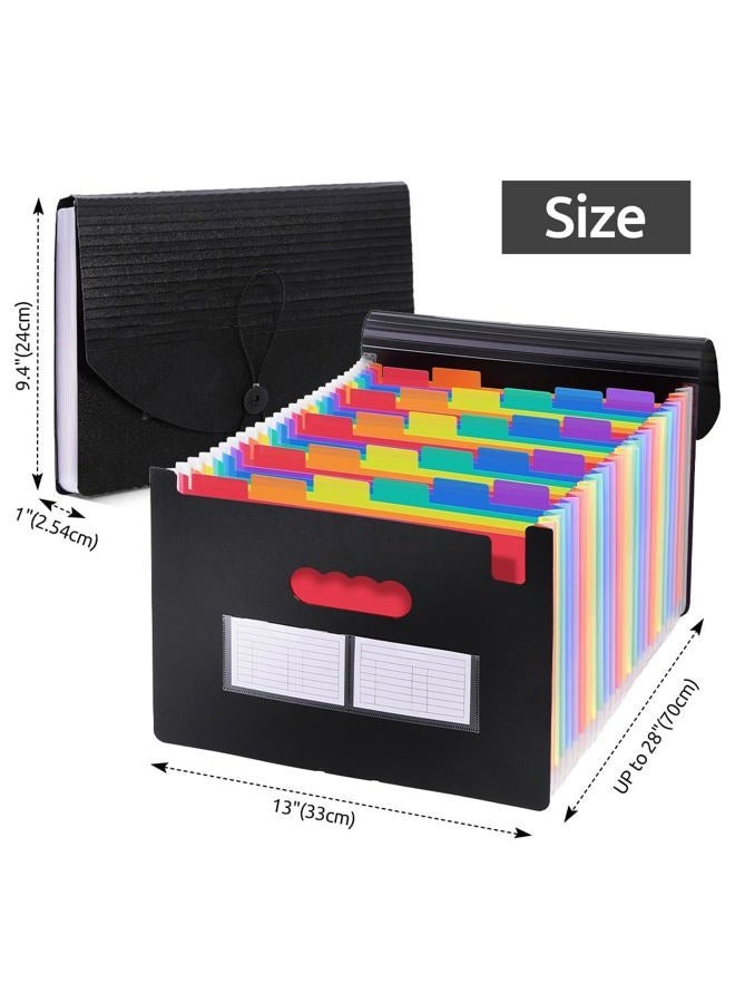 Skydue Accordion File Organizer with 26 Pockets & Label Stickers, Expanding File Folders Fit for A4 & Letter Size Paper, Multi-Functional Document Organizer for Home & Office File Management - Image 3