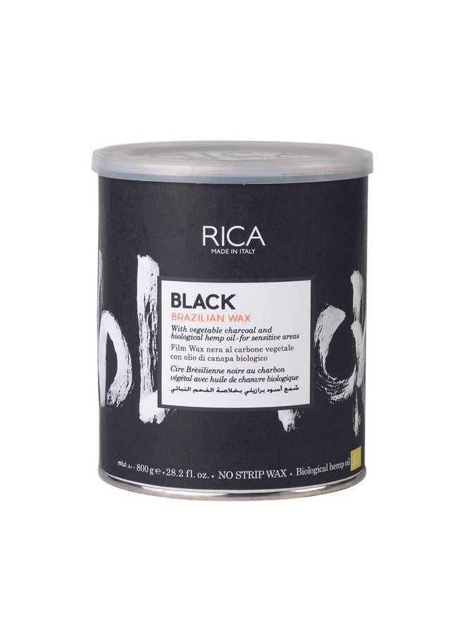 Rica Black Brazilian Stripless Painless Hair Removal Wax For Men & Women| Quick & Easy Tan Removal Waxing For Face, Armpit & Bikini Areas| 800 Gm, Pack Of 1  - Image 1