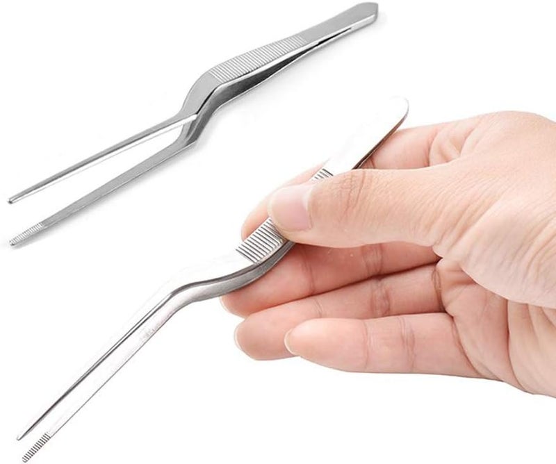 FRUTA 6 Pieces Tongs Cooking Tweezers Stainless Steel Tongs Tweezers with Precision Serrated Tips for Cooking Culinary and Medical Beauty Tools 6.3 Inches - Image 4