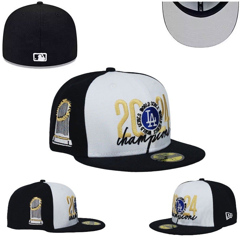 New Dense Embroidery Hat Lany Team Flat-Brim Baseball Cap American Hip-Hop Reversible Baseball League Team Cap - Image 1