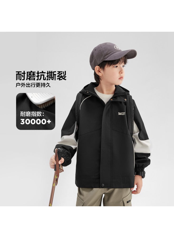 Zuoxi Boys' Windproof Softshell Jacket For Outdoor Hiking, 2025 New Spring/autumn Hooded Kids Coat For Big Boys - Image 4