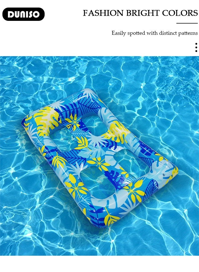 DUNISO Inflatable Pool Floats Blue Leaf Pattern Swimming Pool Raft and Floats Pool Loungers Inflatable Pool Raft for Swimming Pool Lake Lounge Float Beach Pool Party Toys for Adults - Image 5