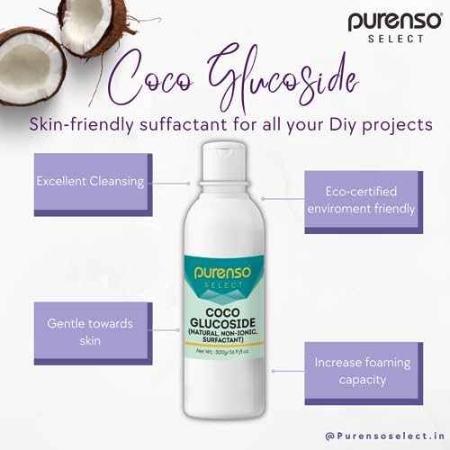 Purenso Select - Coco Glucoside, 500g I Natural Surfactant, for Skin, Shampoo, Body Wash, Shower Gel - Image 3
