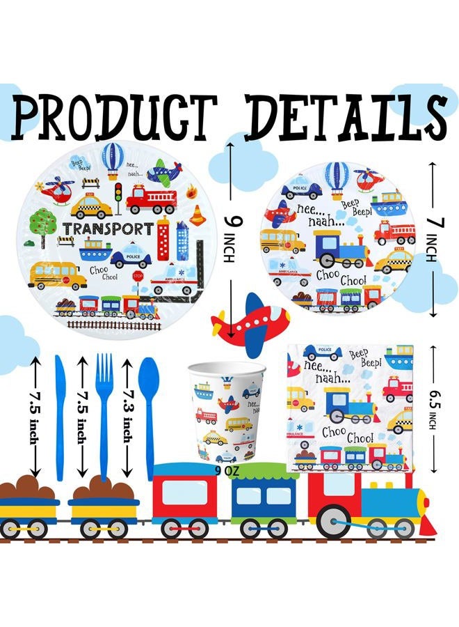 HaPiBiDesign Transportation Birthday Party Decorations, Transportation Birthday Party Favors, Transportation Supplies, Transportation Theme Birthday Party Tableware - Image 3