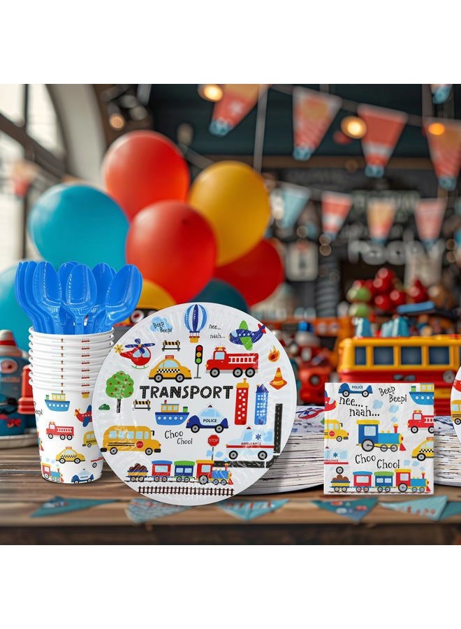 HaPiBiDesign Transportation Birthday Party Decorations, Transportation Birthday Party Favors, Transportation Supplies, Transportation Theme Birthday Party Tableware - Image 4