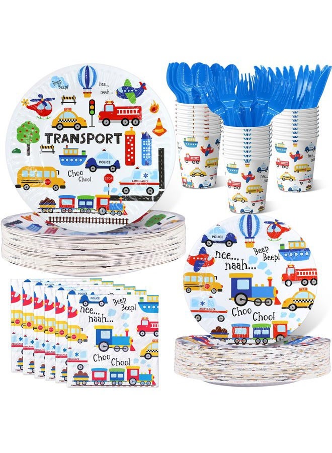HaPiBiDesign Transportation Birthday Party Decorations, Transportation Birthday Party Favors, Transportation Supplies, Transportation Theme Birthday Party Tableware - Image 1