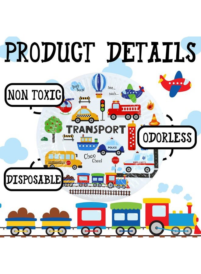HaPiBiDesign Transportation Birthday Party Decorations, Transportation Birthday Party Favors, Transportation Supplies, Transportation Theme Birthday Party Tableware - Image 2