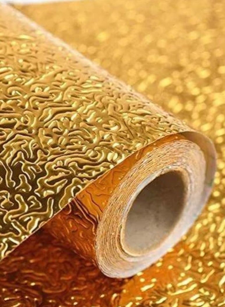 Terabyte METALLIC FOIL EMBOSSED PAPER ROLL 50 X 3METER GOLD - Image 1