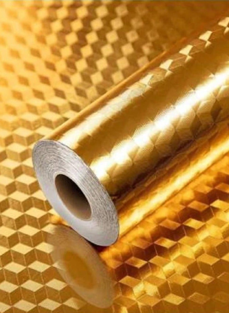 Terabyte METALLIC FOIL EMBOSSED PAPER ROLL 50 X 3METER GOLD - Image 2