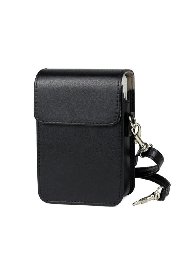 Generic Suitable For Fuji Polaroid Mini Liplay Vintage Brushed Camera Bag Artistic Fresh Protective Case PU Storage-Color:Dark Night (solid Color)  - Image 1