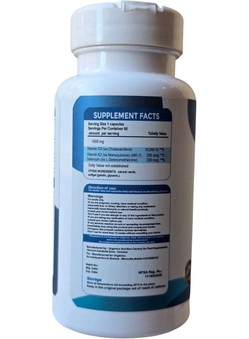 Organico D3 &K2 200mcg  capsules 10,000 iu - Image 3