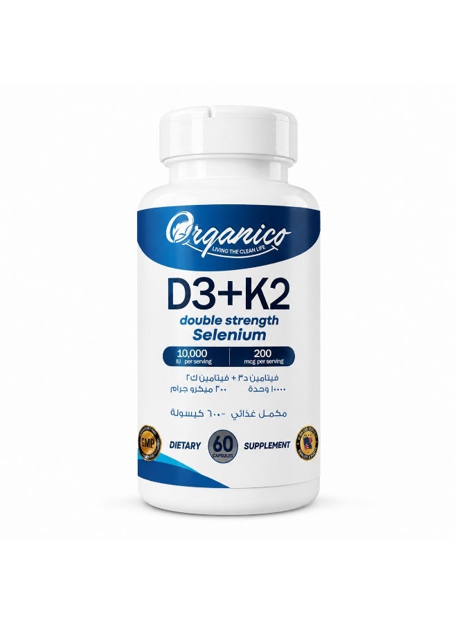 Organico D3 &K2 200mcg  capsules 10,000 iu - Image 1