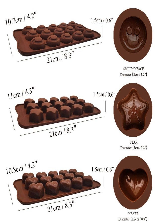 CNYMANY 6 pcs Silicone Chocolate Molds, CNYMANY Candy Mold Jelly Mould Non-Stick Kitchen Baking Pans Ice Cube Trays for Party Festival - 6 Shapes - Image 3