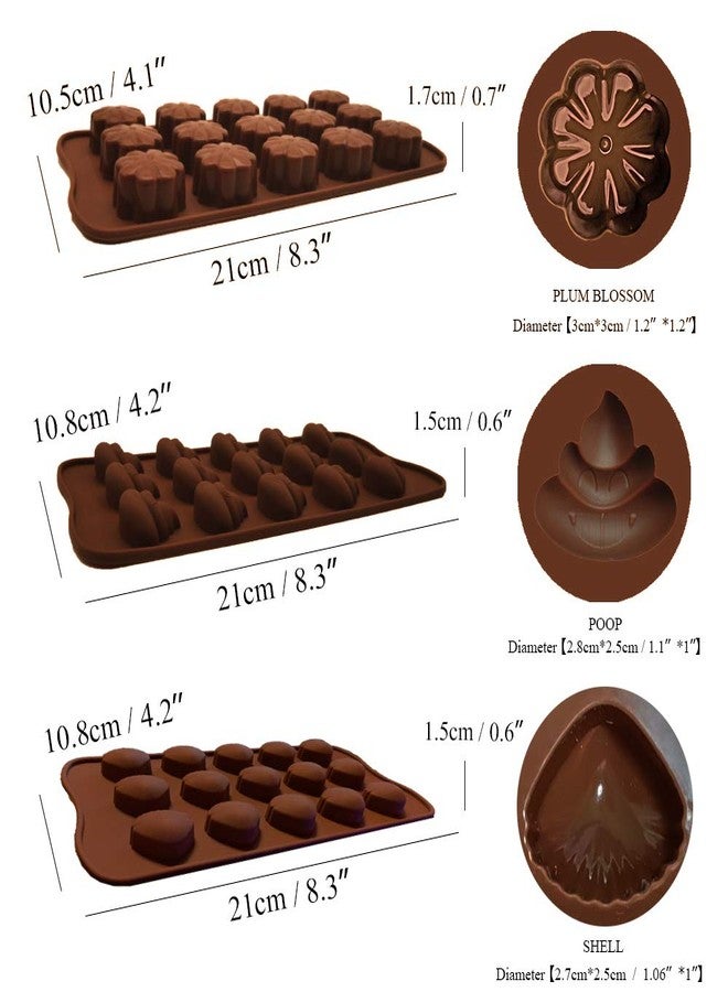 CNYMANY 6 pcs Silicone Chocolate Molds, CNYMANY Candy Mold Jelly Mould Non-Stick Kitchen Baking Pans Ice Cube Trays for Party Festival - 6 Shapes - Image 2