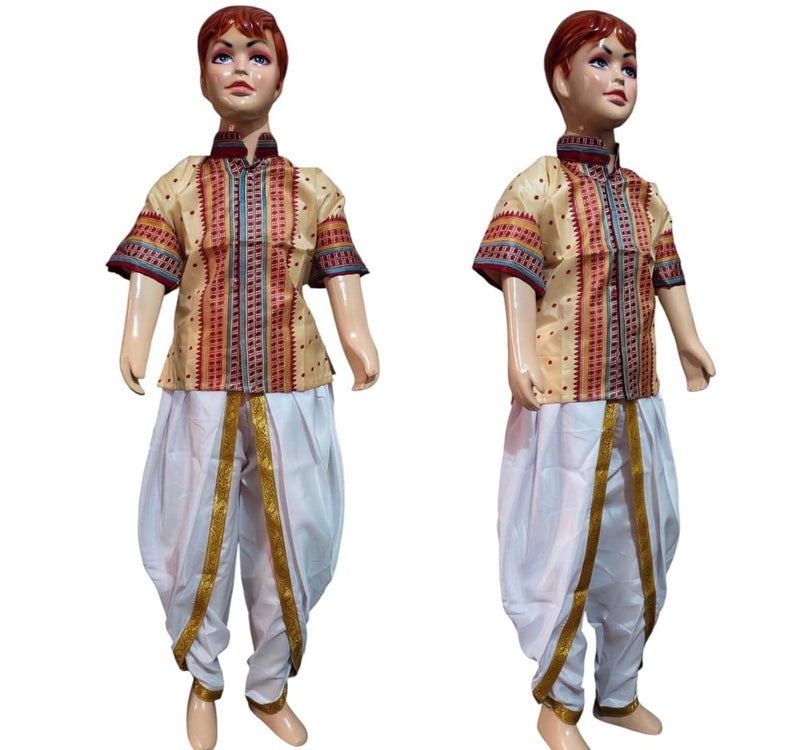 MODERNAZ فستان بيهو للأطفال الأولاد | زي فاخر للأطفال من ولاية آسام الهندية - Image 1