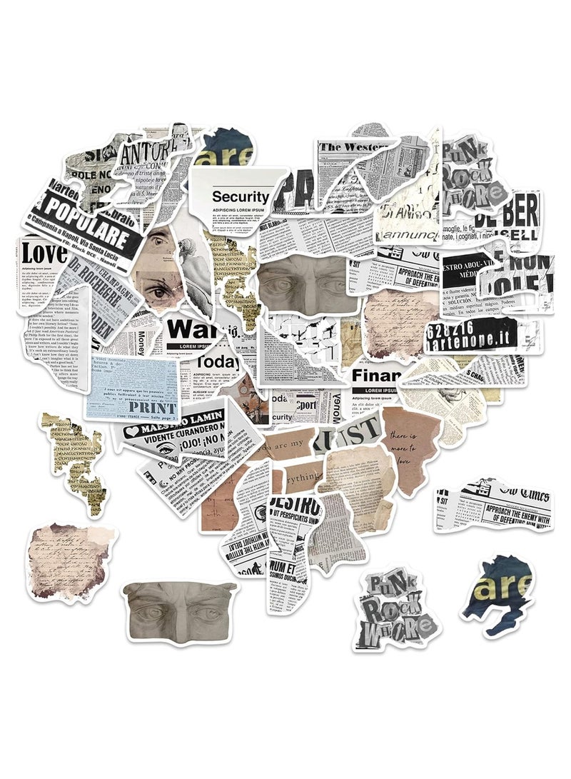 SYOSI 52pcs Retro Typewriter Style Quotes Stickers Journaling Stickers Aesthetic Laptop Stickers Decals Waterproof Aesthetic Words Scrapbook Sticker for Water Bottle Laptop Computer Skateboard - Image 1