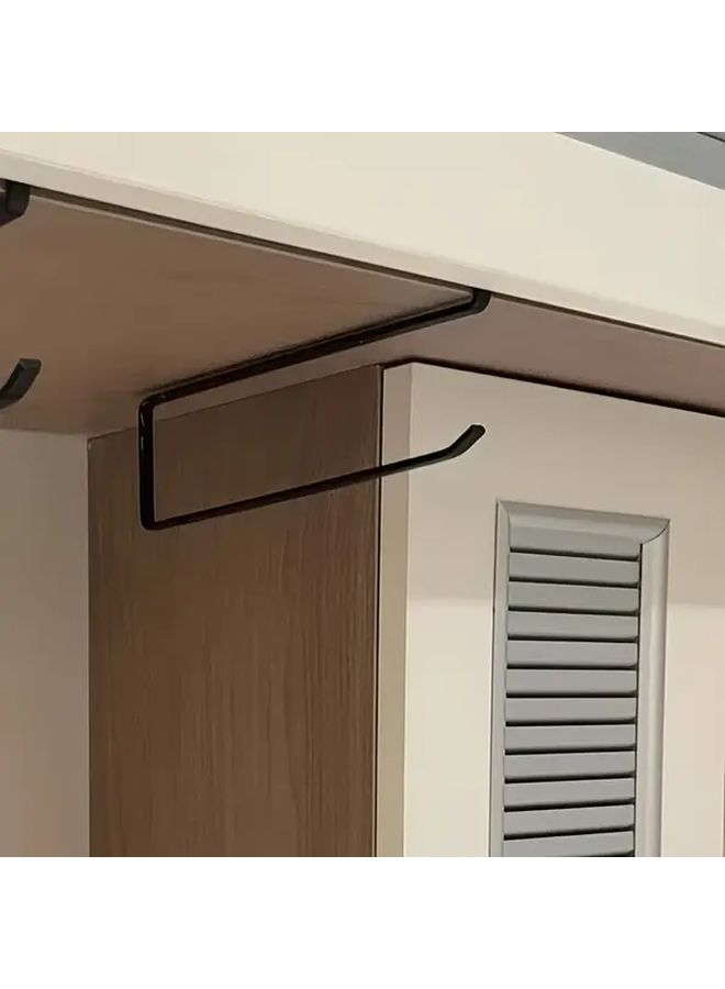 حامل مناشف ورقية أسود مثبت على الحائط بدون حفر لتوفير المساحة في الحمام والمطبخ - Image 1