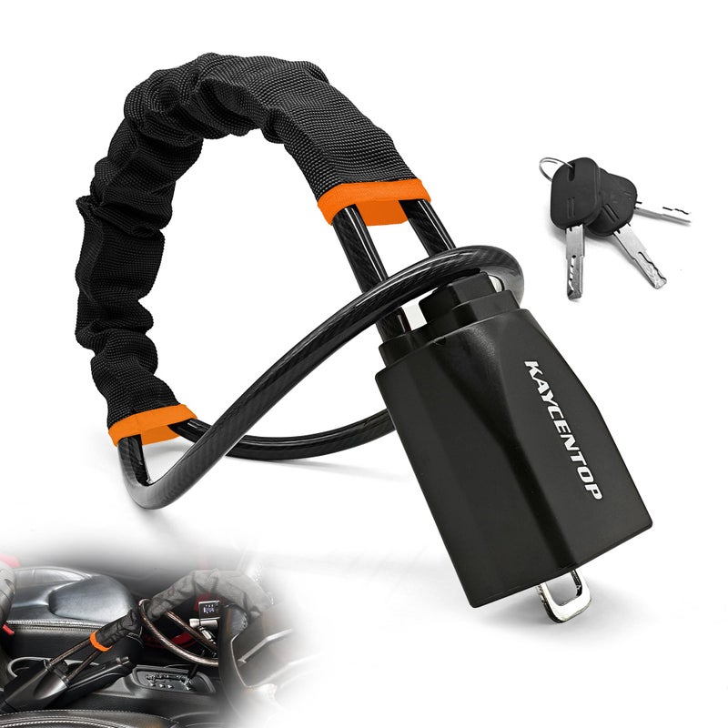 KAYCENTOP Car Steering Wheel Lock Seat Belt Lock AntiTheft Device Max 17 Inch Length Small and LightWeight MultiFunctional Fit Most Vehicle SUV Golf Cart Security Black - Image 3