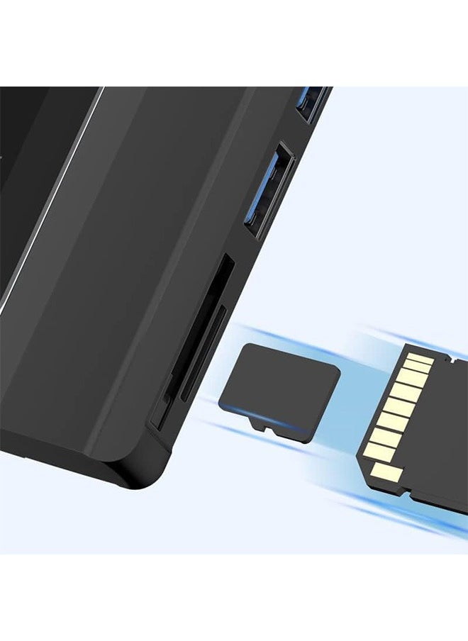 جويز موزع/محطة إرساء USB 3.0 لجهاز Surface Pro 4 5 6، محول موزع USB 3.0x3 من Takya، قارئ بطاقات ذاكرة SD وTF/Micro SD، منفذ Mini DP إلى HDMI بدقة 4K بتصميم خاص لجهاز Microsoft Surface Pro من الجيل الرابع/الخامس/السادس  - Image 3