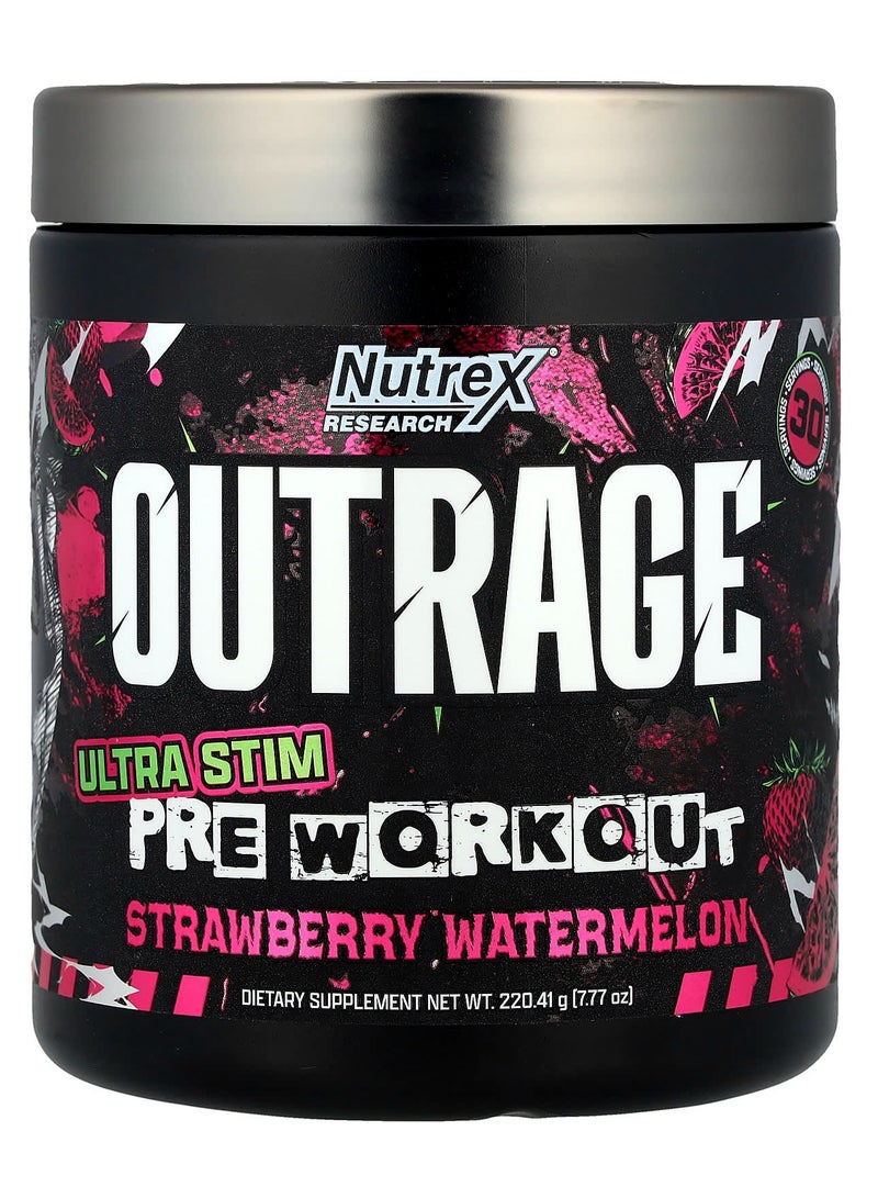 نورتكس ريسيرش أوتراج، تركيبة فائقة التحفيز، بنكهة الفراولة والبطيخ، 30 حصة، طاقة، تركيز، ودعم الأداء - Image 1