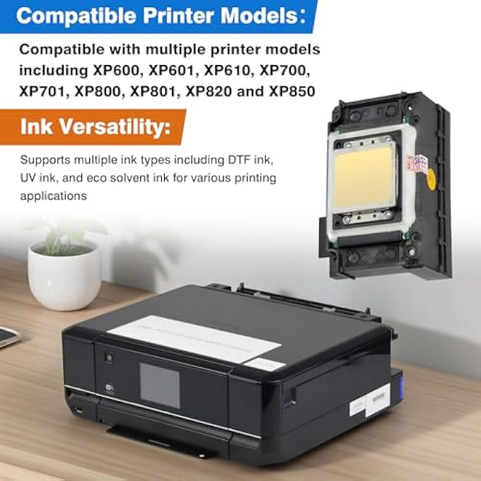 رأس طباعة XP600 الجديد متوافق مع حبر DTF UV ECO SOLVENT، لطابعات XP600، XP601، XP610، XP700، XP701، XP800، XP801، XP820، XP850 - Image 2