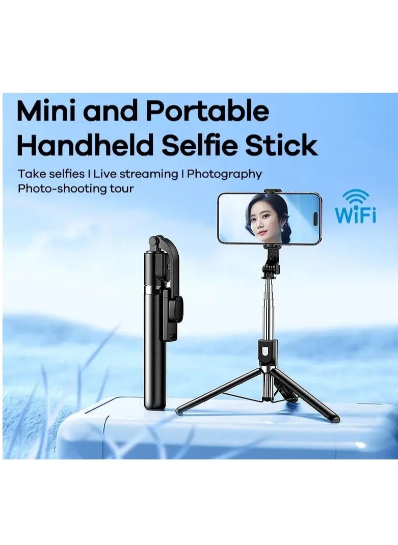 REMAX - Selfie Stick Tripod with Wireless Remote, 130cm Extendable Phone Stand, 360° Rotating Portable Selfie Stick for Live Streaming, Vlogging, Photography, Compatible with iPhone & Android - Image 1