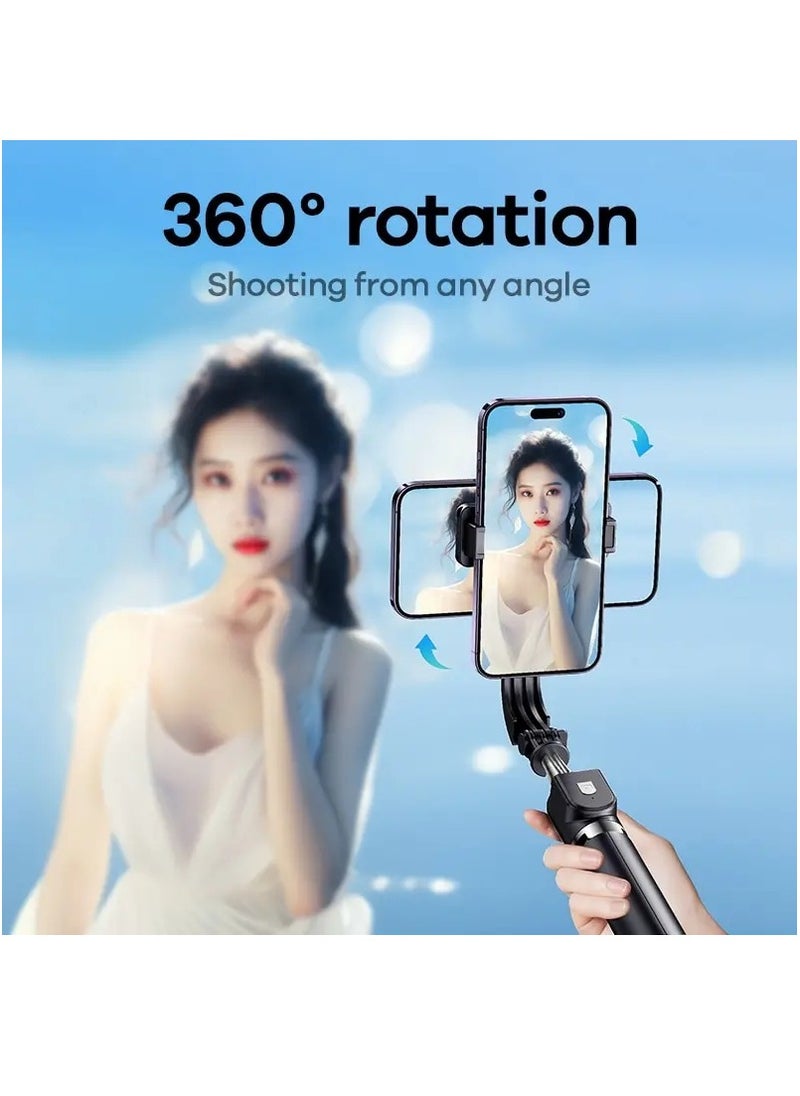 REMAX - Selfie Stick Tripod with Wireless Remote, 130cm Extendable Phone Stand, 360° Rotating Portable Selfie Stick for Live Streaming, Vlogging, Photography, Compatible with iPhone & Android - Image 1