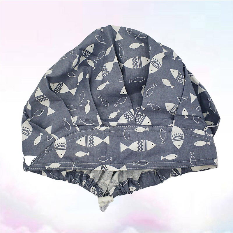Sweat Absorbing Hat Fashion Elastic Strap Fish Printed Cotton Work - Image 5