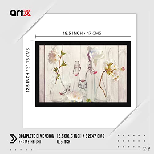 ArtX Paper Floral Framed Wall Art Painting, wall decor for living room, Multicolor, Floral, 12.5 X 18.5 inches, Set of 1 - Image 2