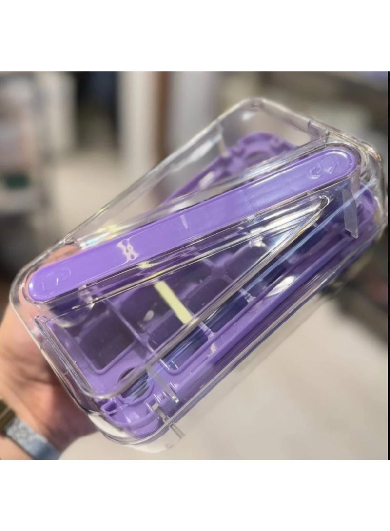 قالب مكعبات ثلج بغطاء وسيلة، قالب مكعبات ثلج للفريزر مصنوع من مواد عالية الجوده وخالية من BPA كود286 - Image 1