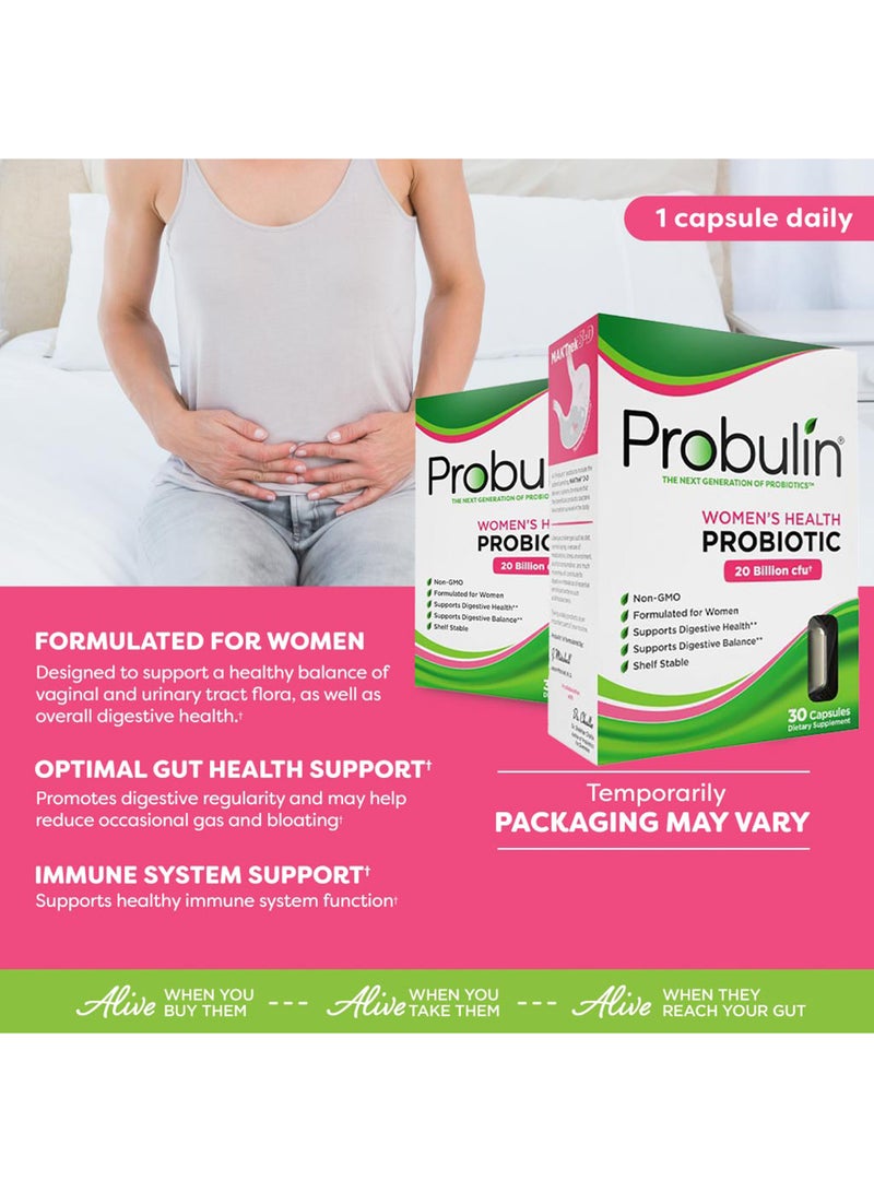 Probulin Women'S Health Probiotic Capsules For Digestive Health Pack Of 30'S - Image 2