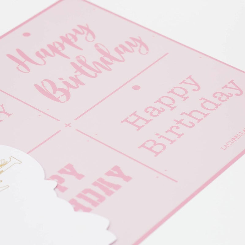Lacupella Wish Greeting Baking Stencil مع Script Serif Collegiate آلة كاتبة للكعك الكبيرة وحفلات البسكويت والاحتفالات ومجلة الرسم (عيد ميلاد سعيد) - Image 2
