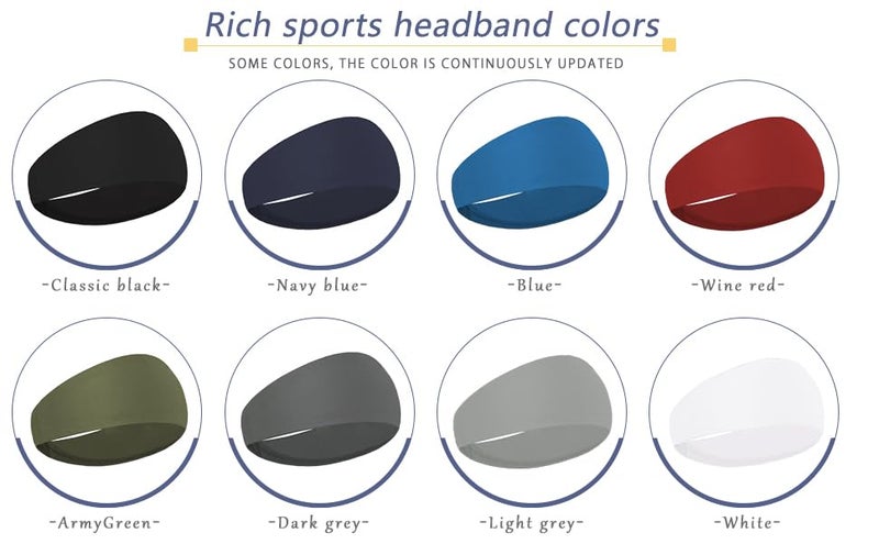 SAM SHOPPY Running Headbands for Men Sweatbands, Synthetic Wide, Moisture Wicking and Non-Slip Exercise Workout Headband for Men and Women, - Image 3