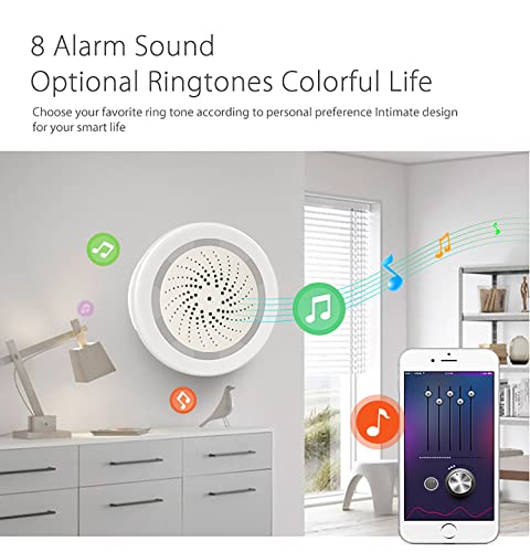 SENCKIT Smart Wi-Fi Siren Alarm: Wireless Strobe Siren with Sound and Light Alarm, 100dB Sounder, App Remote Control, Burglar Alarm Links with Tuya Smart Devices for Home Security & Home Automation - Image 4