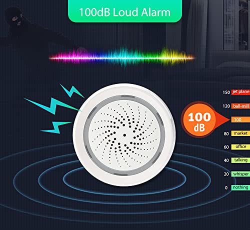 SENCKIT Smart Wi-Fi Siren Alarm: Wireless Strobe Siren with Sound and Light Alarm, 100dB Sounder, App Remote Control, Burglar Alarm Links with Tuya Smart Devices for Home Security & Home Automation - Image 3