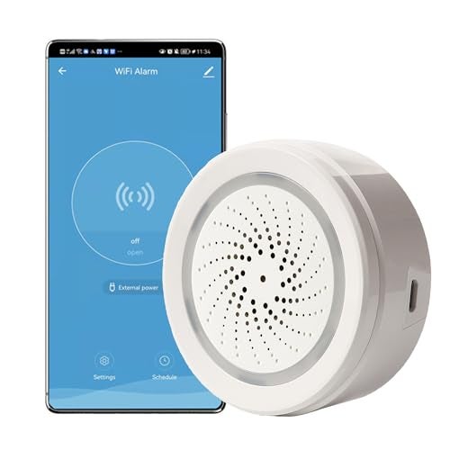 SENCKIT Smart Wi-Fi Siren Alarm: Wireless Strobe Siren with Sound and Light Alarm, 100dB Sounder, App Remote Control, Burglar Alarm Links with Tuya Smart Devices for Home Security & Home Automation - Image 1